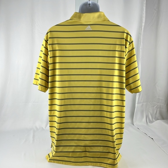 Adidas ClimaCool Wicking Golf Polo Short Sleeve Shirt Men’s Large Yellow Navy - Picture 2 of 13